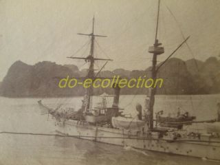 Vietnam Ha Long Bay Photo 1898 Gunboat Aspic On The Way To Saigon Indochina