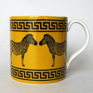 Jonathan Adler Greek Zebra Mug Yellow Black Coffee Tea Designer