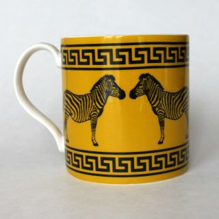 Jonathan Adler Greek Zebra Mug Yellow Black Coffee Tea Designer 3