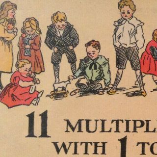 Vtg Novelty Postcard 11 Multiplied By 2 With 1 To Carry Seems To Equal 23 Family