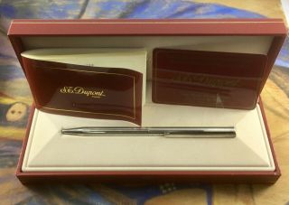 S.  T Dupont Paris Silvered Pen Made In France And Papers - 2939