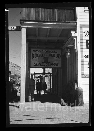 1940s Photo Negative Virginia City Nv Bucket Of Blood Saloon