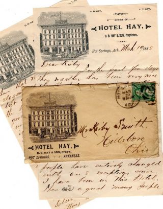 Hot Springs,  Ark 1888 Cover,  Letter To Hillsboro,  Ohio - 3 Scans