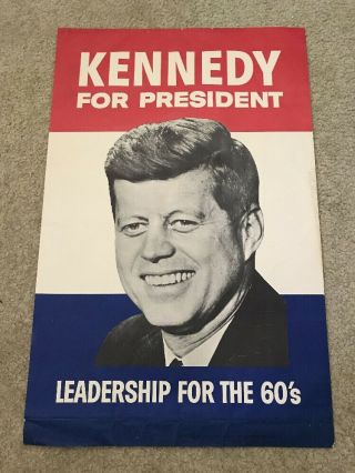 1960s Kennedy For President Campaign Poster Jfk John F