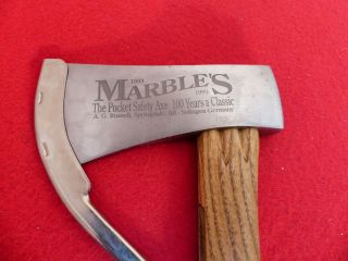 Marble ' s Knife AG Russell Germany 1883 - 1993 Safety Axe Hatchet Camp Ax 2
