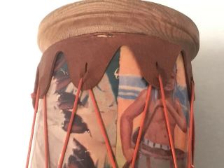 Vintage Native American Indian Drum Lamp Handmade Southwest Decor OOAK Unique 6
