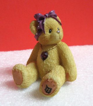 Cherished Teddies Miniature February Amethyst Birthstone Figurine