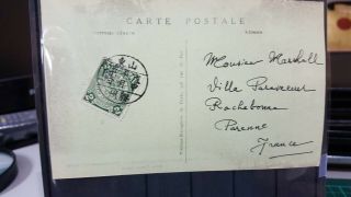 [CN74]China dragon stamps Postcard.  1908 sent to France via Shanghai.  Very fine. 2