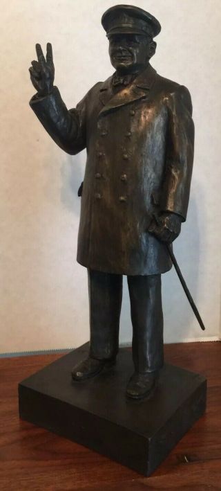 Winston Churchill Bronze 13” Statue By Peter Hicks