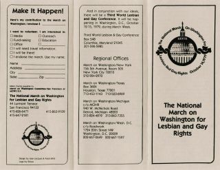 Leaflet National March On Washington For Lesbian And Gay Rights 1979