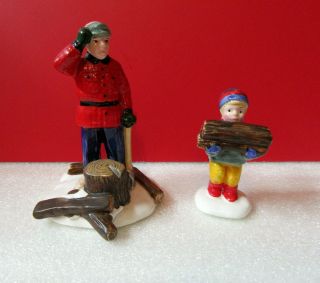 Department 56 Snow Village Woodsman & Boy Holiday Christmas Ceramic Figurines