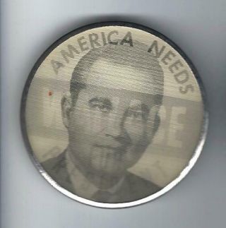 1960s America Needs Wallace For President Flasher Picture Campaign Button
