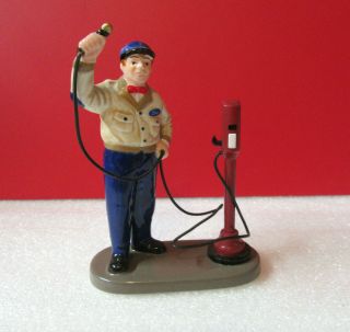 Department 56 Snow Village Gas Station Attendant Ford Motor Co.  Ceramic Figurine