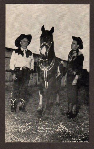 Vintage Card Of Pinto The Hollywood Trick Horse And California Joe