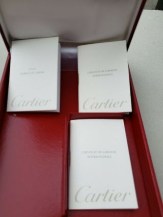 Cartier Diablo Rollerball & Ballpoint Pen Set W/leather Card Holder Retail $475 5