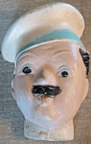Vintage Chalkware French Chef Wall Mounted Carnival Prize