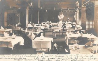 1906 Rppc Grill Room Hotel St.  George Brooklyn Heights Ny Rotograph