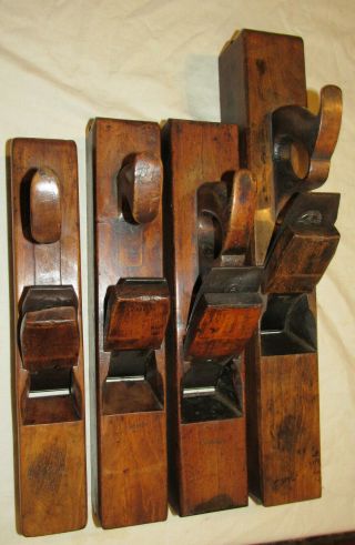 4 Antique Wooden Jack Planes Wood Planes Old Woodworking Planes Tools