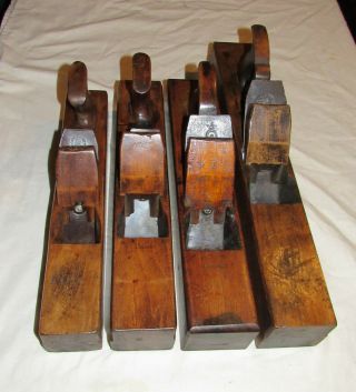 4 antique wooden Jack planes wood planes old woodworking planes tools 2