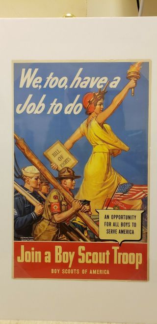 Boy Scout Wwii 1942 Recruitment Poster
