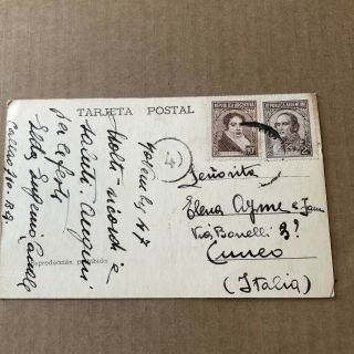 O) Postcard Argentina Buenos Aires circulated to Italy 1947 2