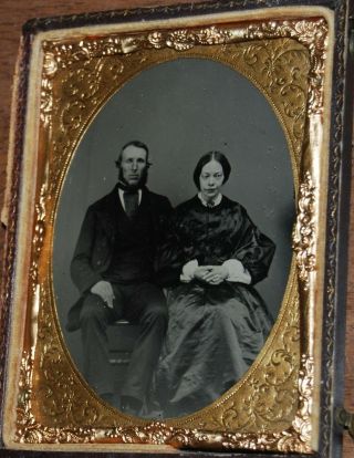 Great 1/4 Plate Ambrotype Of A Husband And Wife