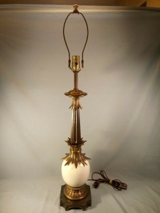 Vintage Elegant Ornate Stiffel Ostrich Egg Table Lamp Mcm Hollywood Regency