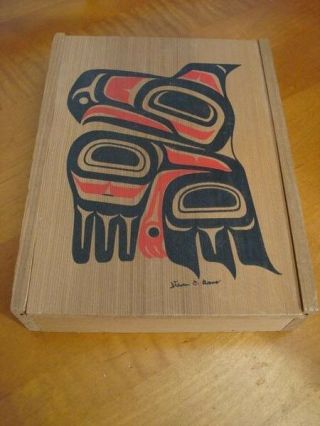 Steven C Evans Hawk Totem Art Wood Box Alaska Inuit