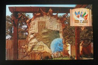 1960s Map On Buffalo Hide Rebel Section Six Flags Over Texas Arlington Tx Pc