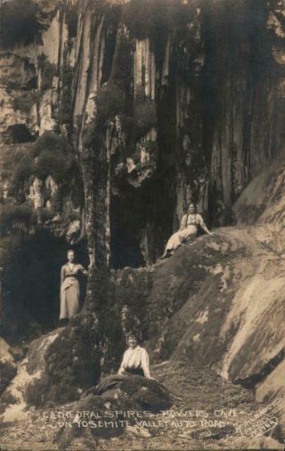 Rppc Coulterville,  Ca Cathedral Spires - Bowers Cave - On Yosemite Valley Auto Road.
