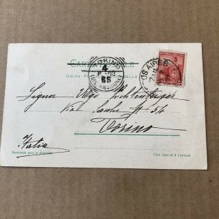 O) Postcard Argentina Buenos Aires circulated to Italy 1903 2