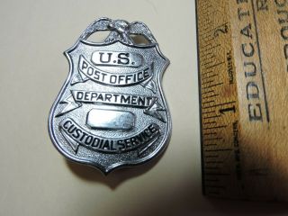 Rare Obsolete Us Post Office Department Custodial Service Badge Uspo Tdbr