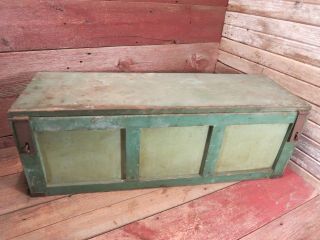 Vintage Rare And Heavy Wood Tool/toy Box Chest - Great Patina