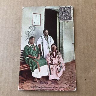 O) Postcard Mexico Circulated To Italy Amateca Indios Native