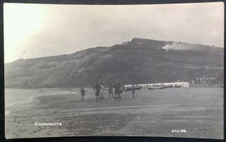 Rppc Charmouth Uk Postcard Early 1900s Rare Vhtf Beach Dorset England