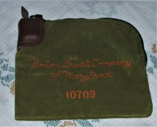 Vintage Bank Bag With Lock Union Trust Co Of Maryland