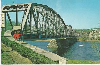Old 1962 Post Card " Upper Black Eddy Bridge ",  Delaware River Bucks County,  Pa.