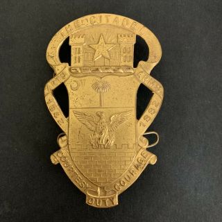 Early Antique The Citadel Military College Huge Hat Cadet Badge Charleston Sc