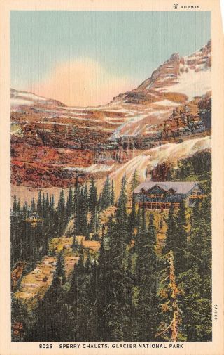 C22 - 4898,  Sperry Chalets,  Glacier Natl Park.  Postcard.
