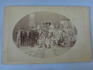 Vintage Photo - Railroad Or Mine Workers Colorado - 1880s? Cabinet Card