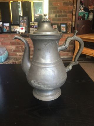Antique Mid 19th Century Smith & Co.  Pewter Goose Neck Tea/coffee Pot