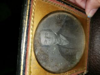 1800s Tin Type Photo In Leather Bound Album