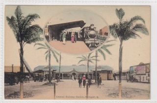Vintage Postcard Central Station Sandgate Queensland 1900s