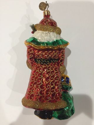 Christopher Radko Santa Ornament Handblown Glass Glitter Christmas Decor 2