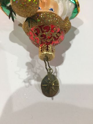 Christopher Radko Santa Ornament Handblown Glass Glitter Christmas Decor 3