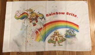 Vintage Rainbow Brite Pillow Case Double Sided Standard Size