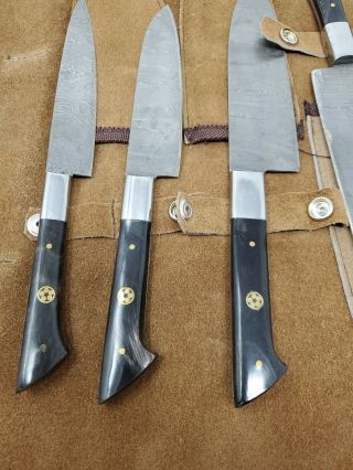 Custom Made Damascus Steel 6 Piece Professional Kitchen Chef Knife Set 5