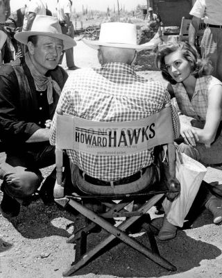 John Wayne,  Angie Dickinson & Howard Hawks On Set " Rio Bravo " 8x10 Photo (rt479)