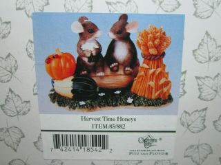 Charming Tails Harvest Time Honeys Fitz And Floyd 85/882 Thanksgiving Mice Corn