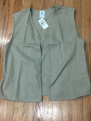 Large Girl Scouts Vest Tan Cadette Senior Uniform Khaki Nwt